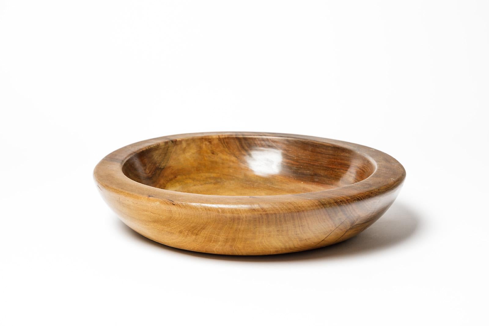 20th Century Ilve Wood Sculptural Plate or Dish circa 1950 French Design For Sale