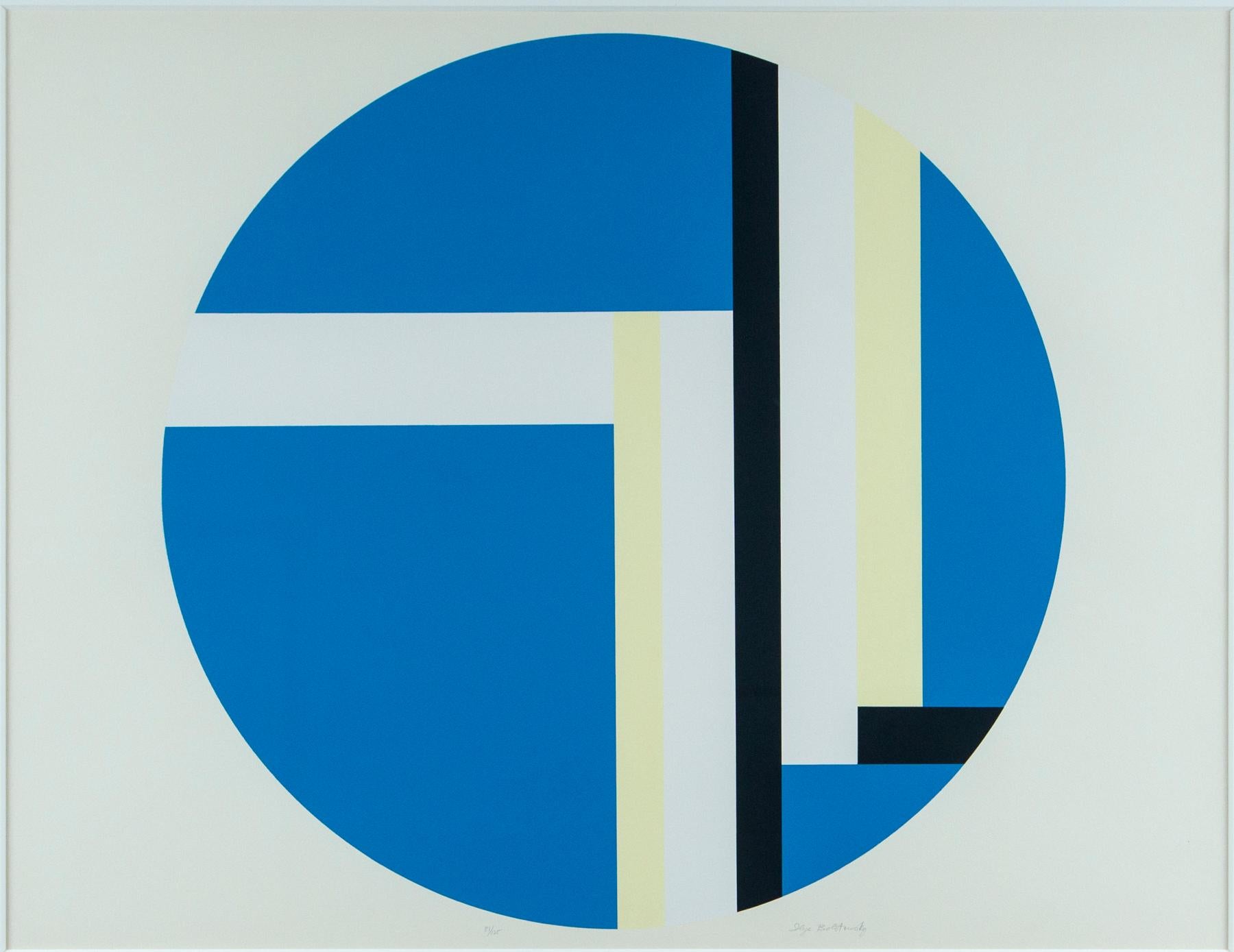 Ilya Bolotowsky silkscreen print, series 2, edition 81/125. Signed and editioned in pencil on print 81 of 125. Professionally framed with museum glass.

A fervent proponent of the power of abstract art and a major figure in American abstraction,