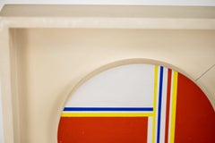 Ilya Bolotowsky Mini Tondo in Scarlet Yellow Blue Signed 1975 Original Painting