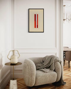 Ilya Bolotowsky Ohne Titel 1969 Original Öl auf Papier Signiert Geometrischer Wolkenkratzer