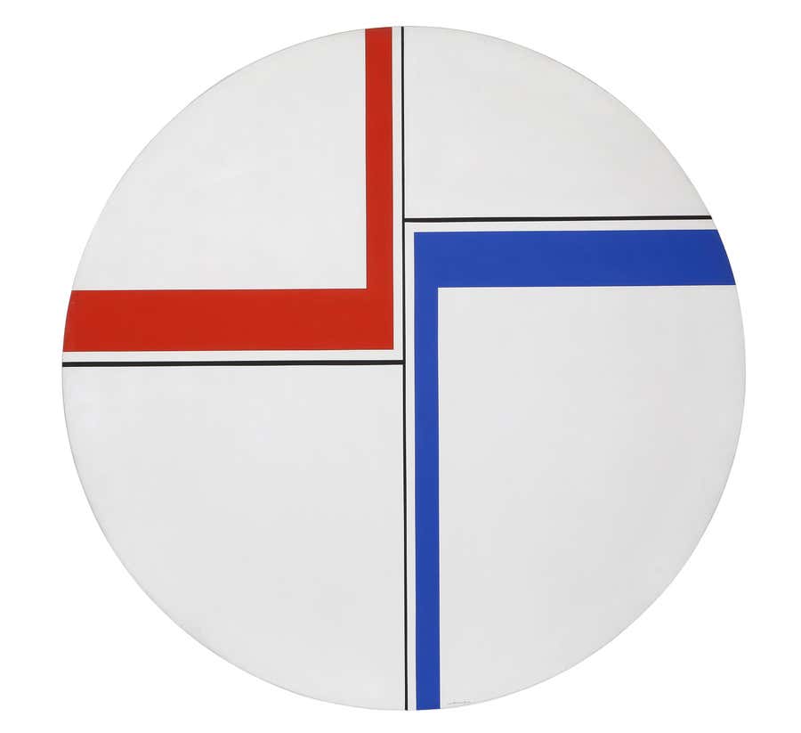 Rising Tondo, De Stijl Painting by Ilya Bolotowsky 1972