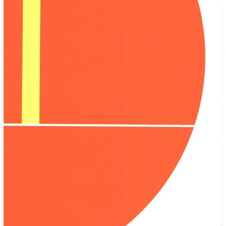 'Orange Tondo' 1973- Serigrafia- Firmato - Abstract Print Rosso di Ilya Bolotowsky