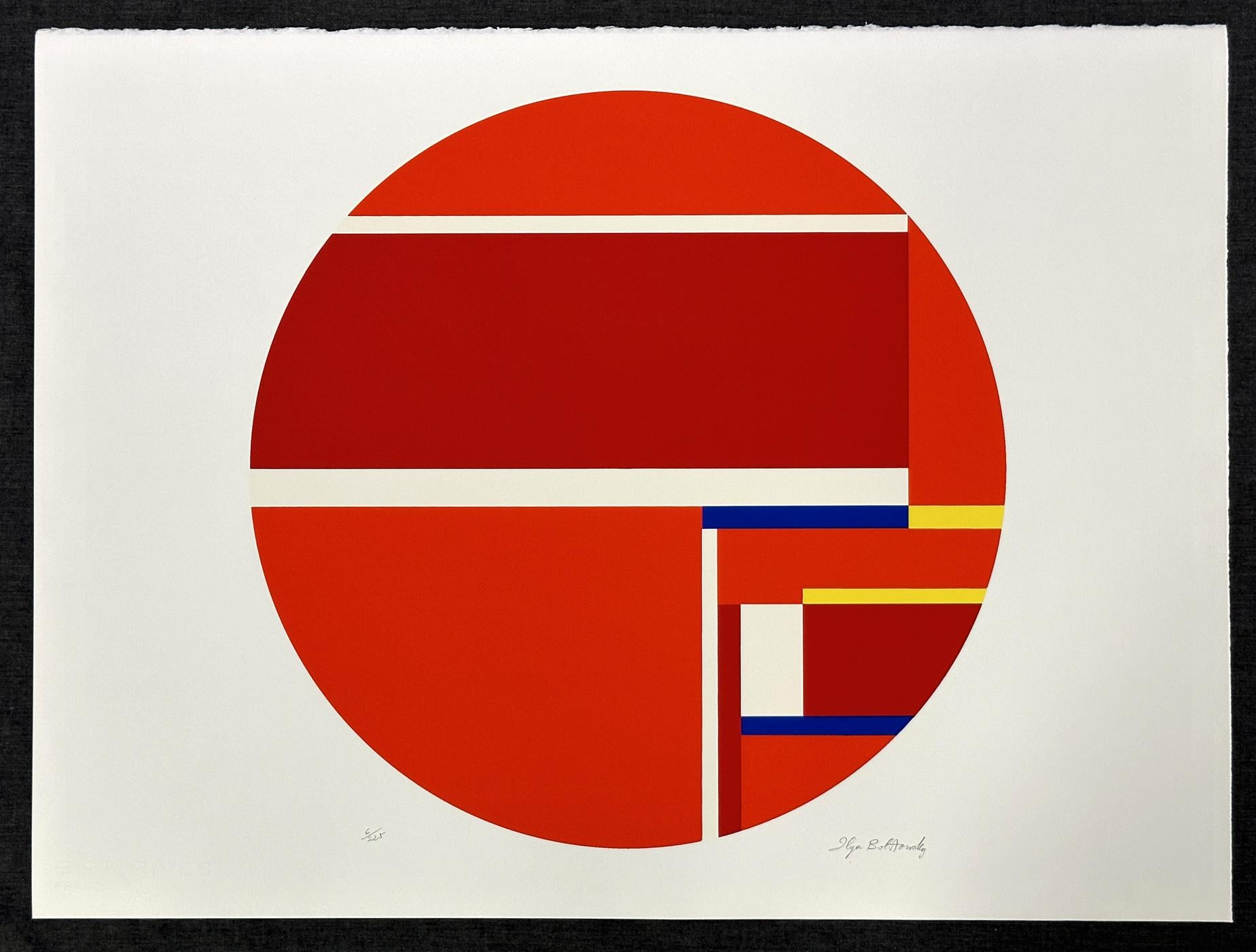 Tondo rosso firmato in edizione limitata serigrafica 1979 in vendita 1