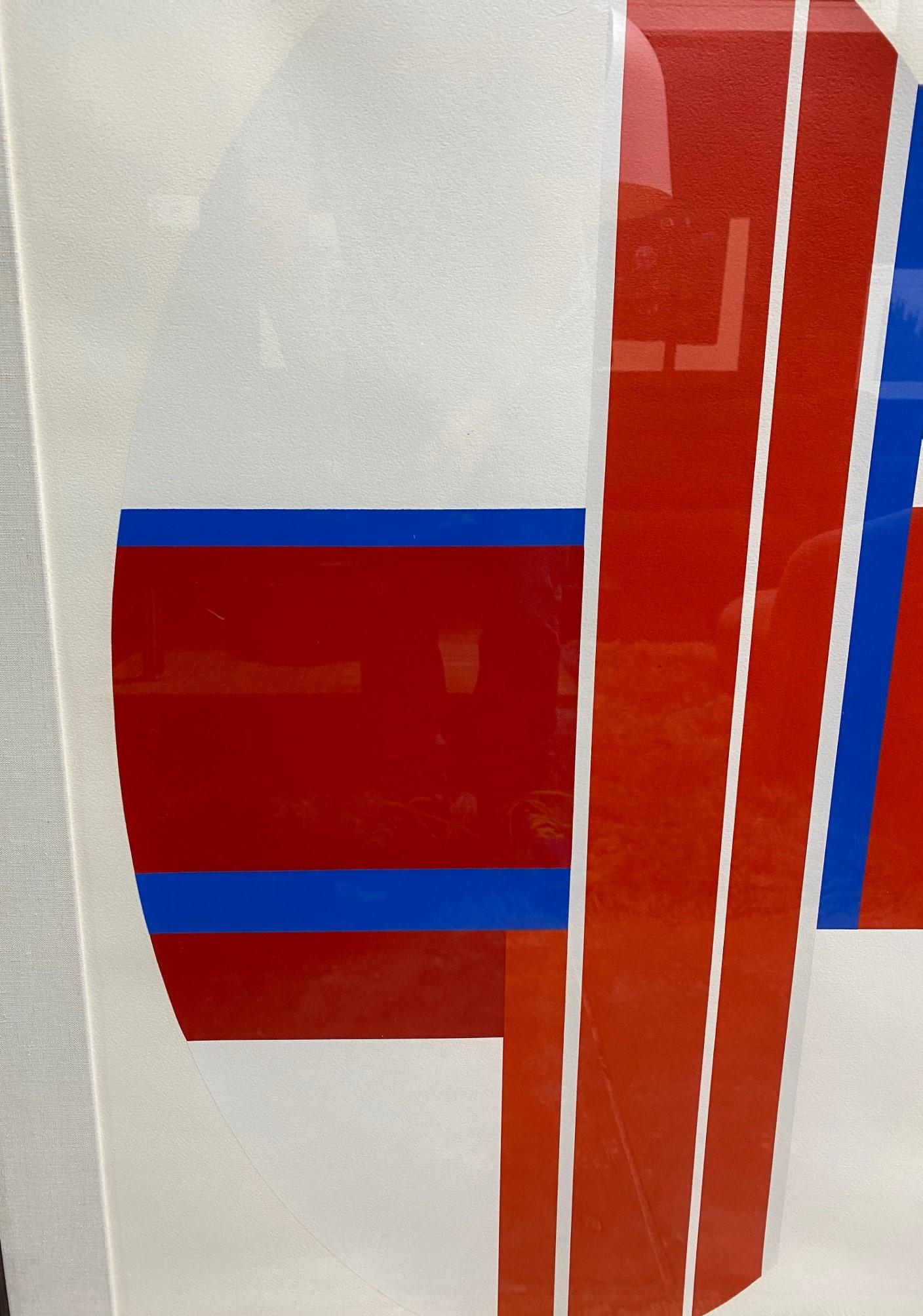 Ilya Bolotowsky Signed Limited Edition Silkscreen in Color Abstract Print Red In Good Condition In Studio City, CA