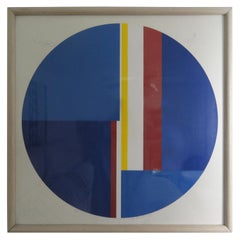 Ilya Bolotowsky "Untitled" Blue Tonde, Signed And Numbered Screenprint 