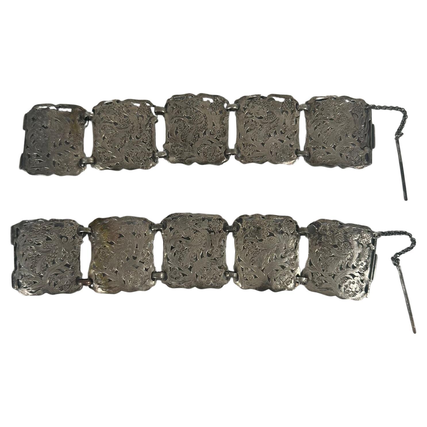 Bracciali da dote in argento di Ilya Schor - "Uccello selvatico della Regina di Saba" in vendita