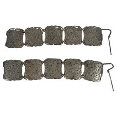 Bracelets de dot de mariage en argent d'Ilya Schor - "Oiseau sauvage de la reine de Saba"
