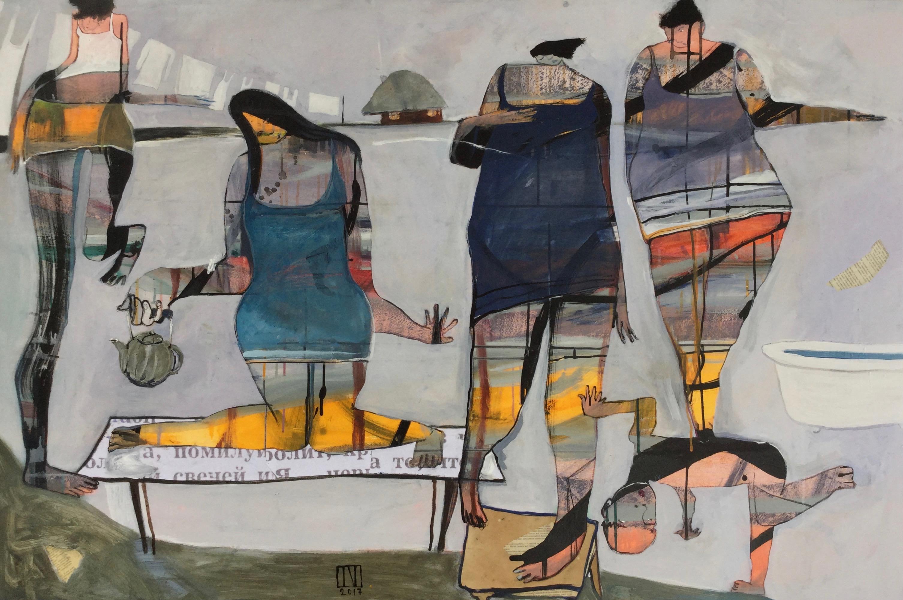 Ilya Volykhine My Family Dacha Abstract Figurative Mixed Media