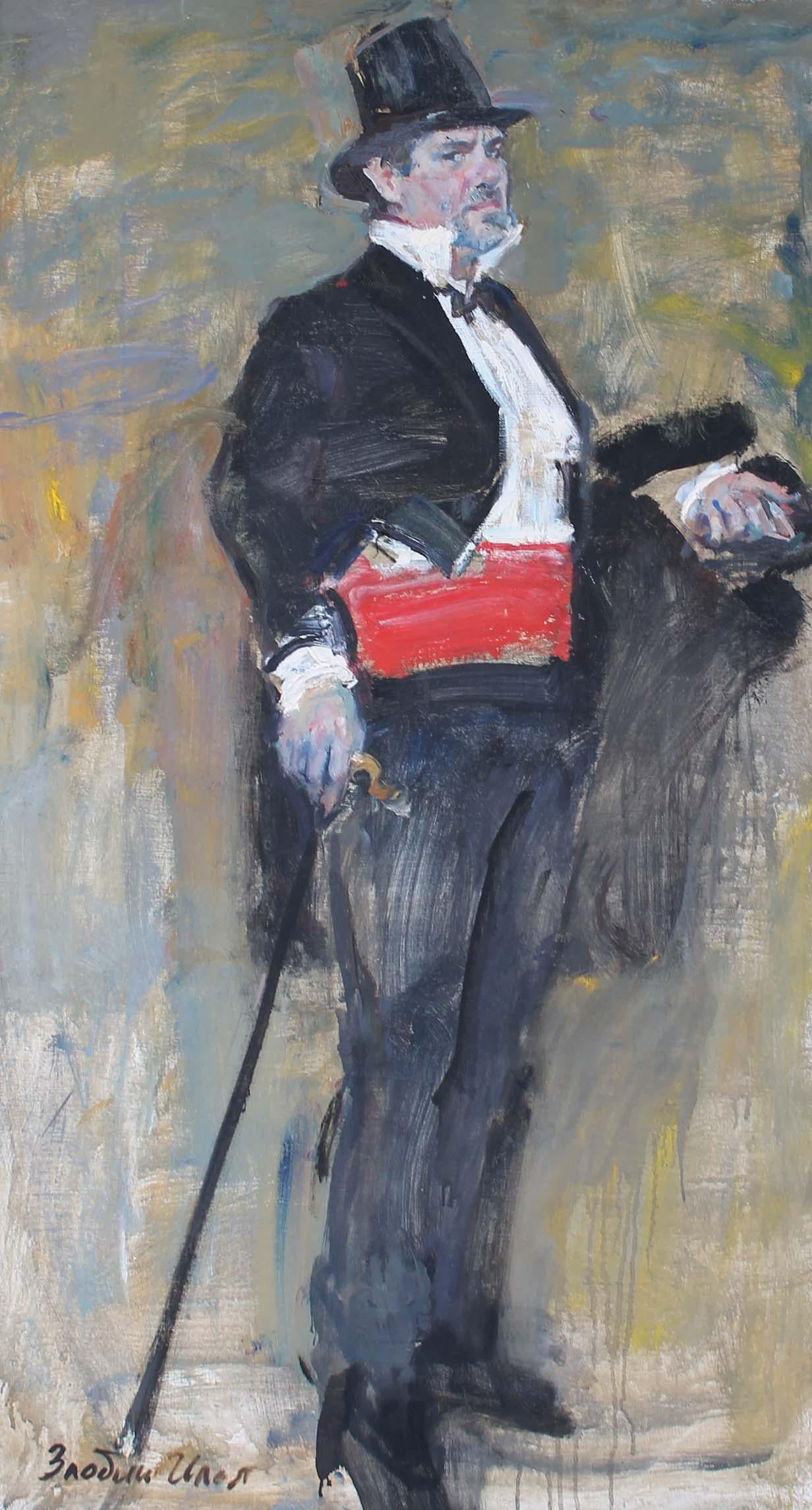 Ilya Zlobin Portrait Painting - Gentleman in  Tailcoat