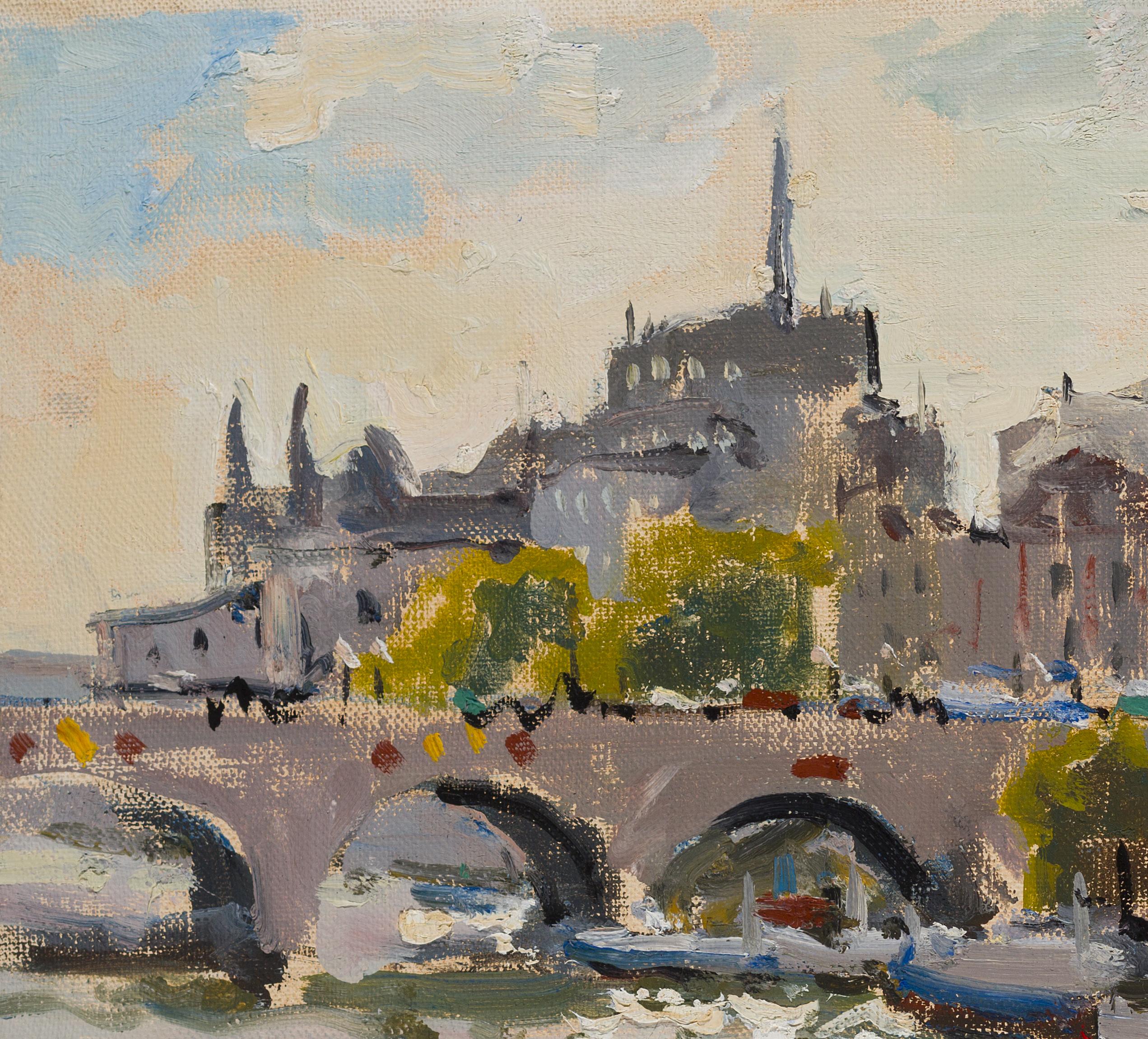 Seine. Paris - 21st Century Contemporary Impressionism Landscape Oil Painting For Sale 1