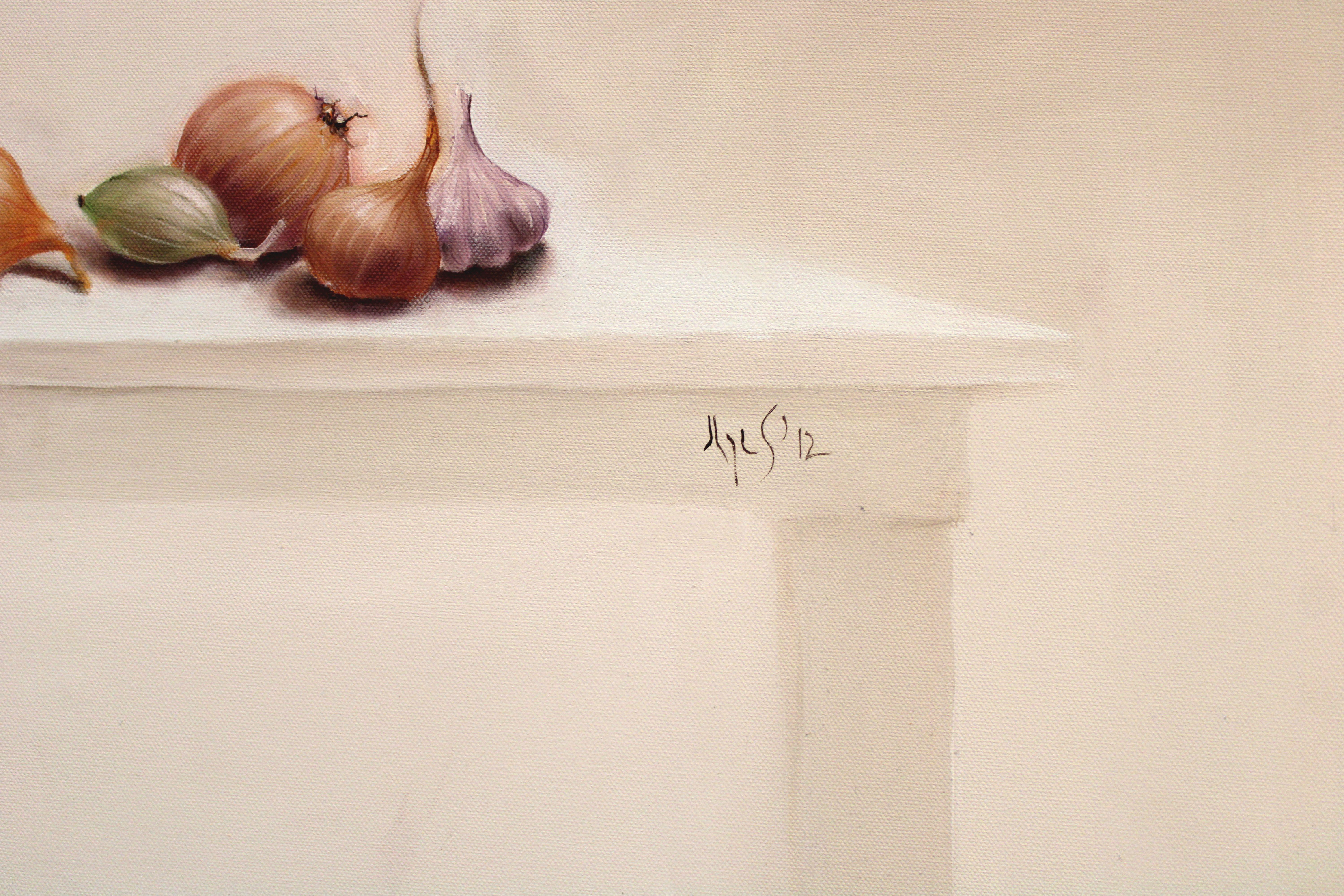 Intervention 2. 2012, canvas, oil, 70x90 cm - Painting by Ilze Smildzina 