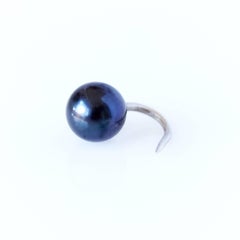 Black Pearl Silver Earring