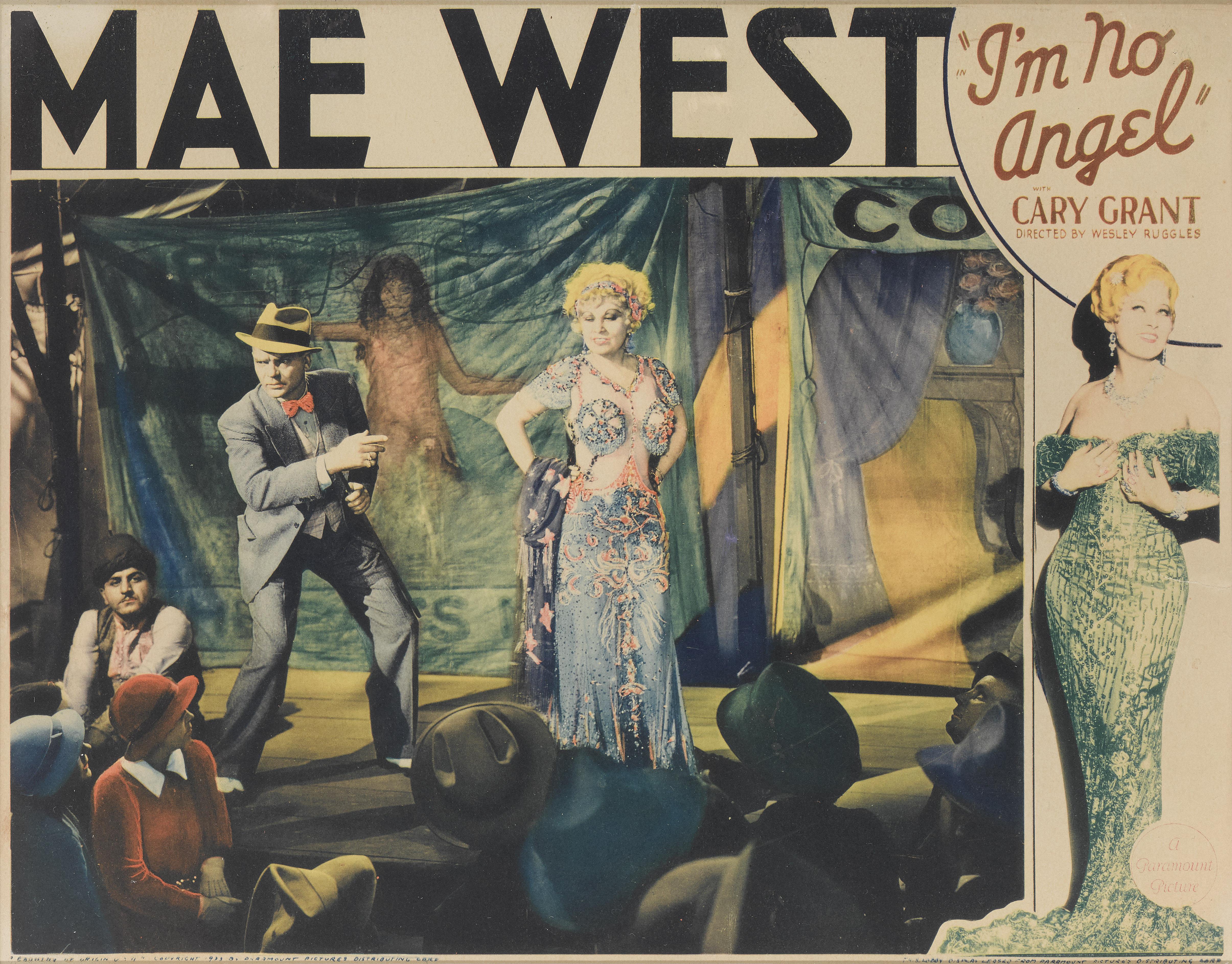 Original US lobby card for the 19343 Musical comedy romance I'm No Angel.
This film starred May West, Cary Grant and Gregory Ratoff and was directed by Wesley Ruggles.
This lobby card is conservation framed with UV plexiglass in an Obeche wood