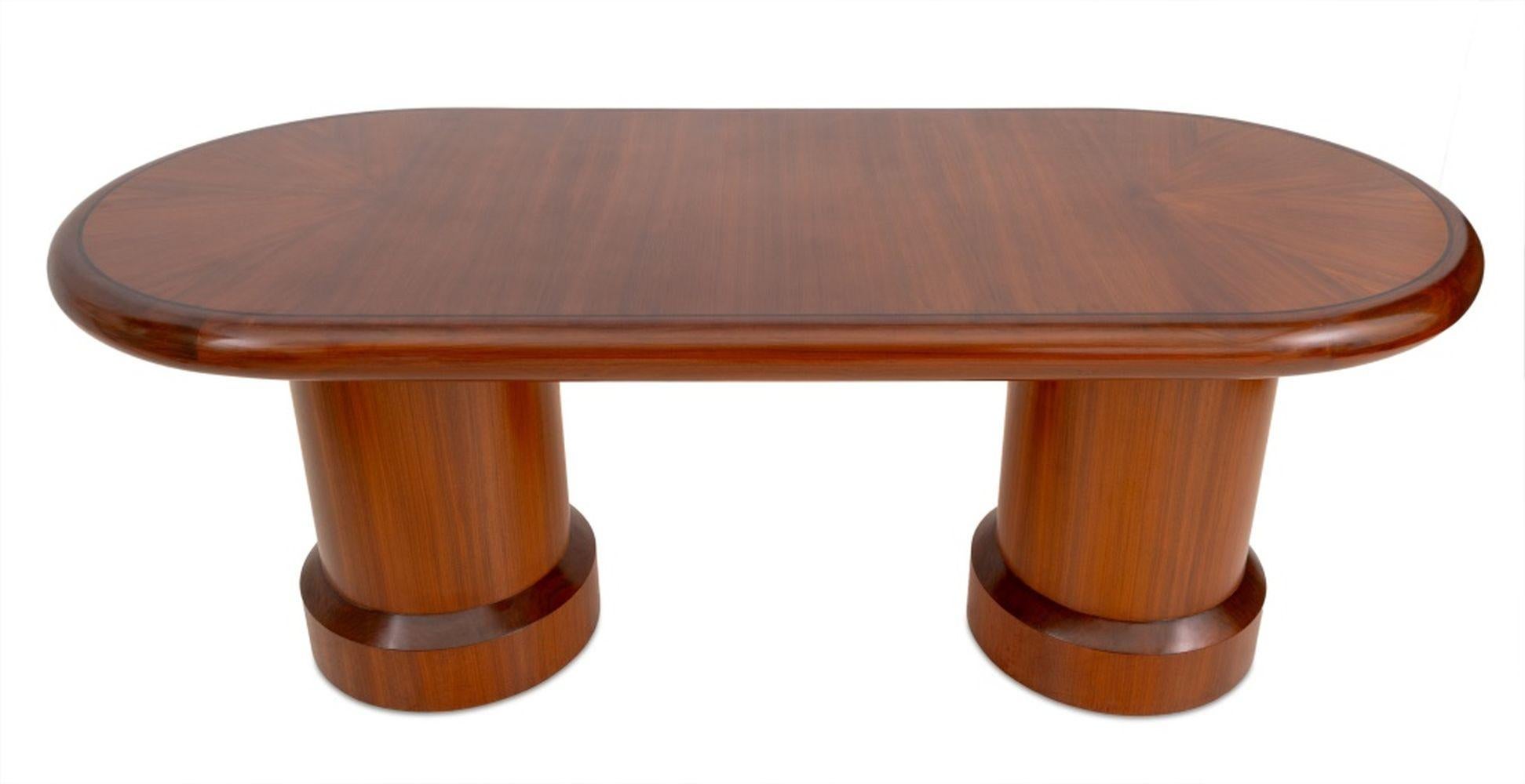 I.M. Pei Postmodern Mahogany Dining Table In Good Condition For Sale In Astoria, NY