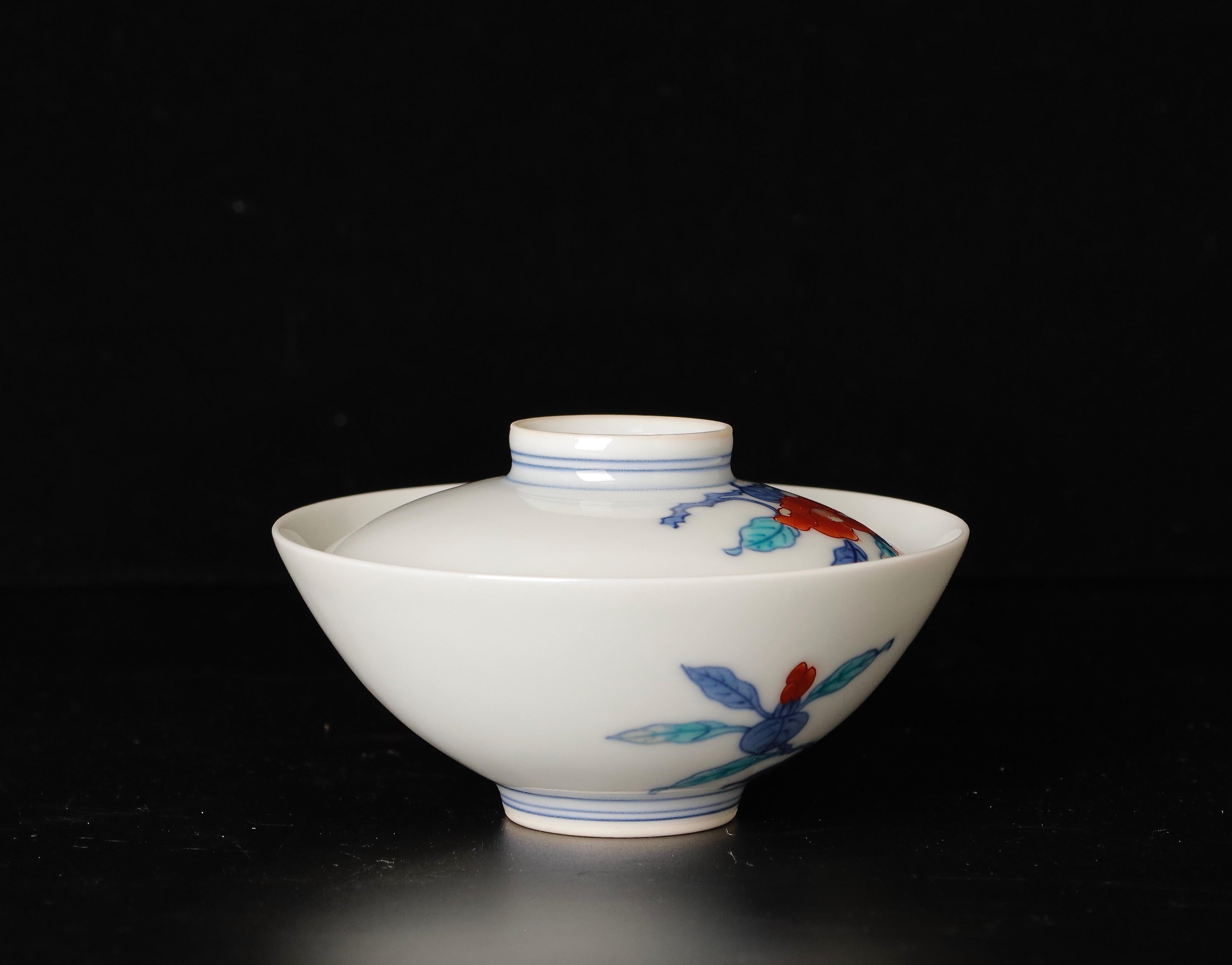 Japanned Imaemon Chawan Bowl with Signed Box For Sale