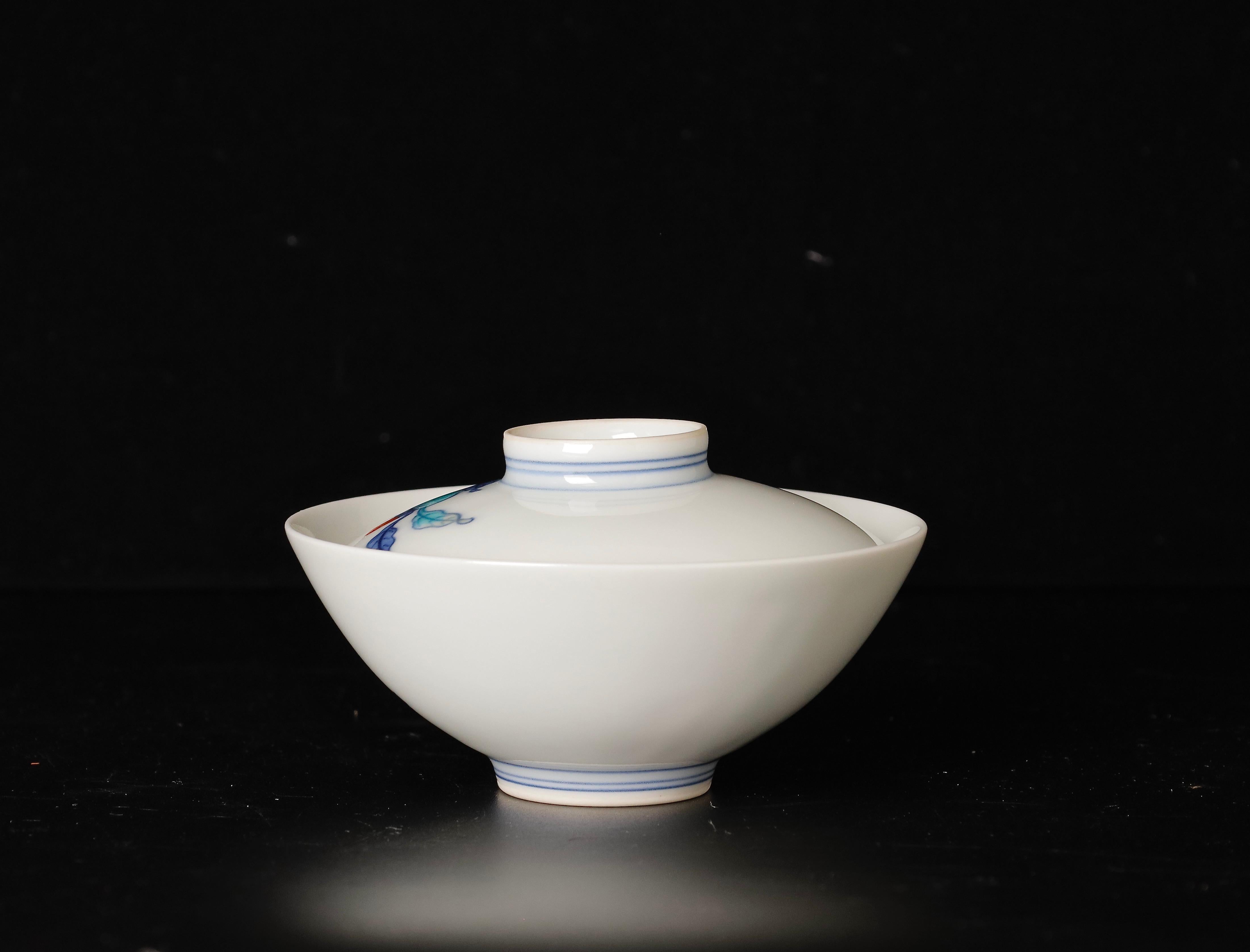 Imaemon Chawan Bowl with Signed Box In Good Condition For Sale In Fukuoka, JP