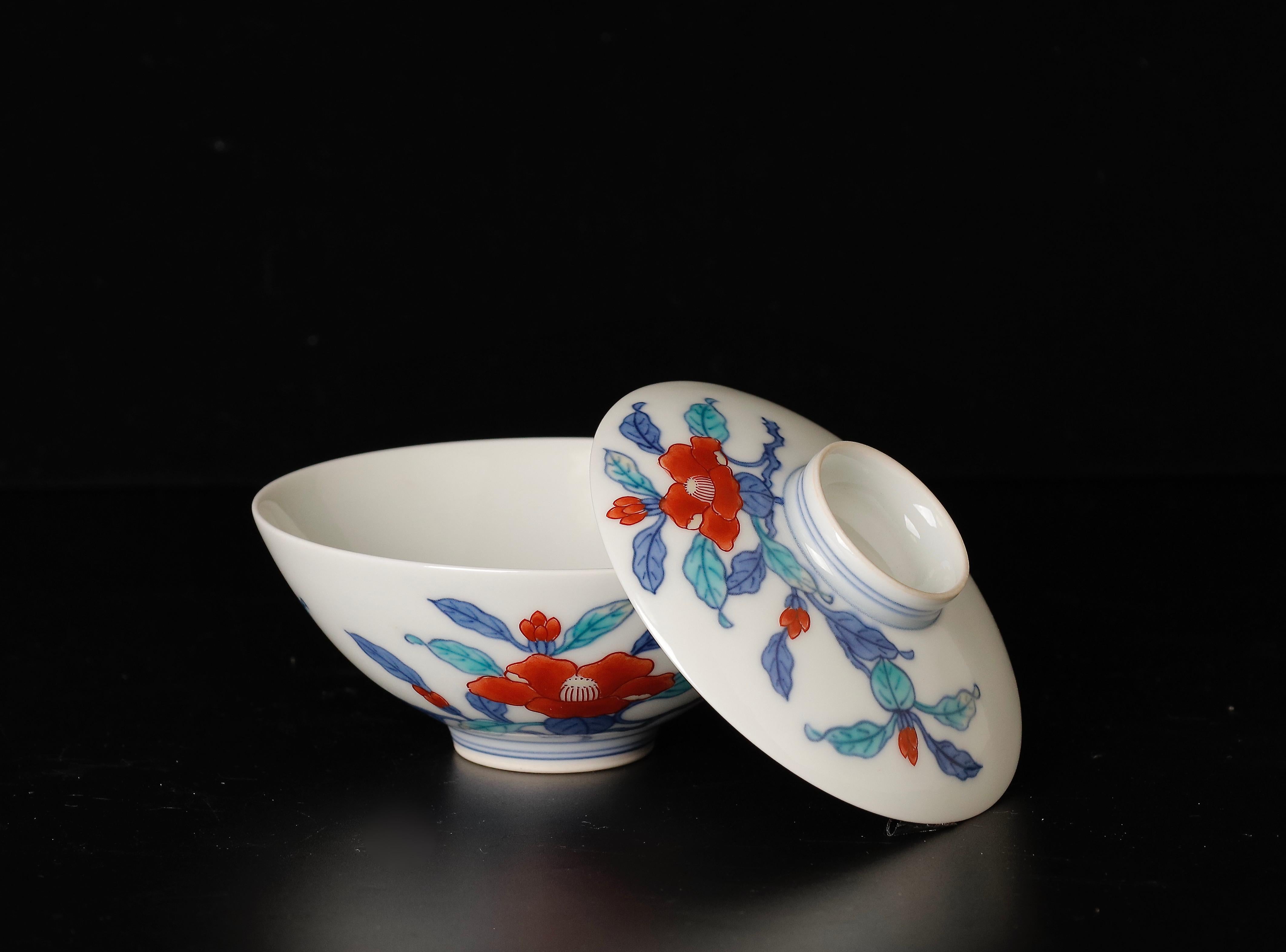 20th Century Imaemon Chawan Bowl with Signed Box For Sale