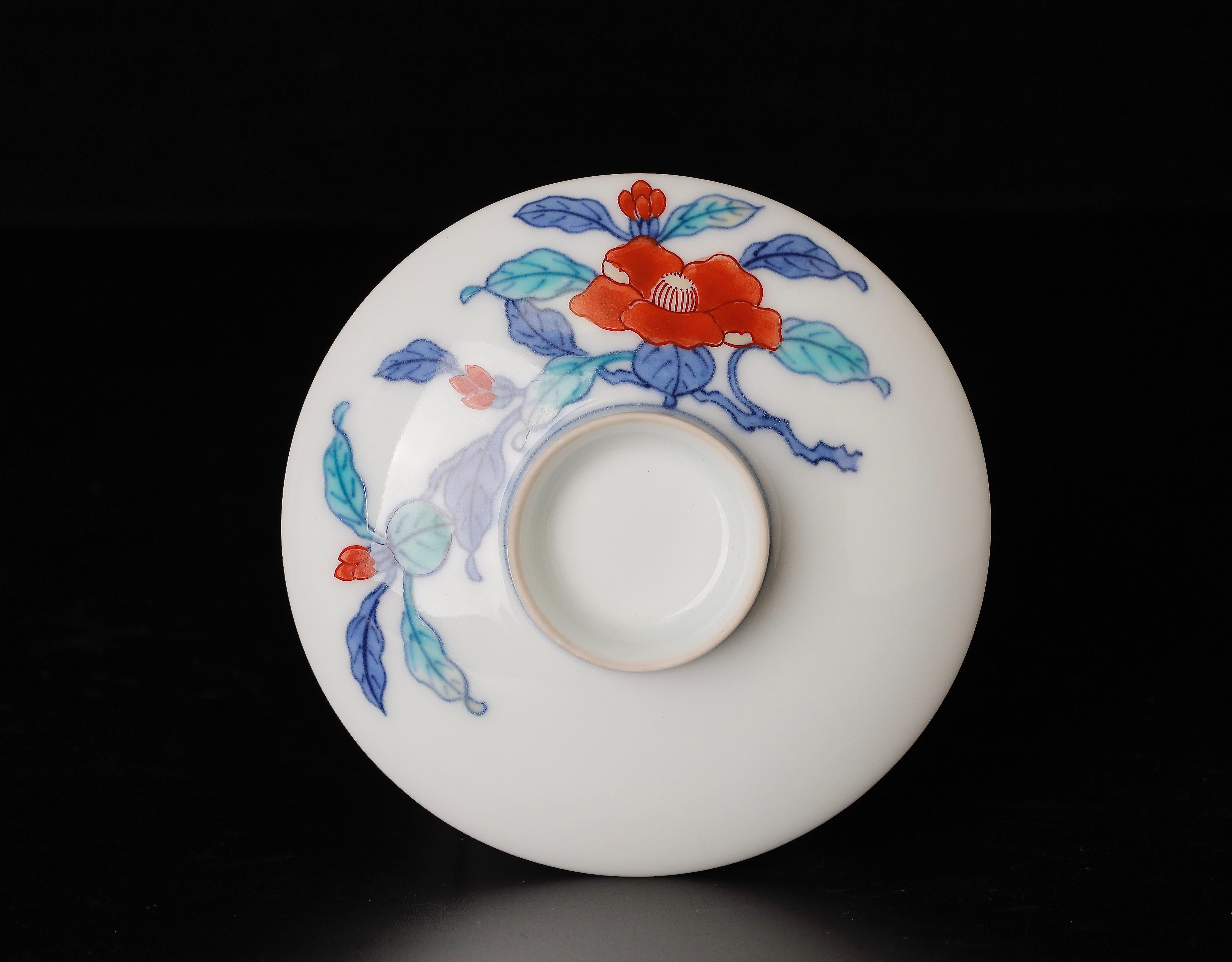 Porcelain Imaemon Chawan Bowl with Signed Box For Sale