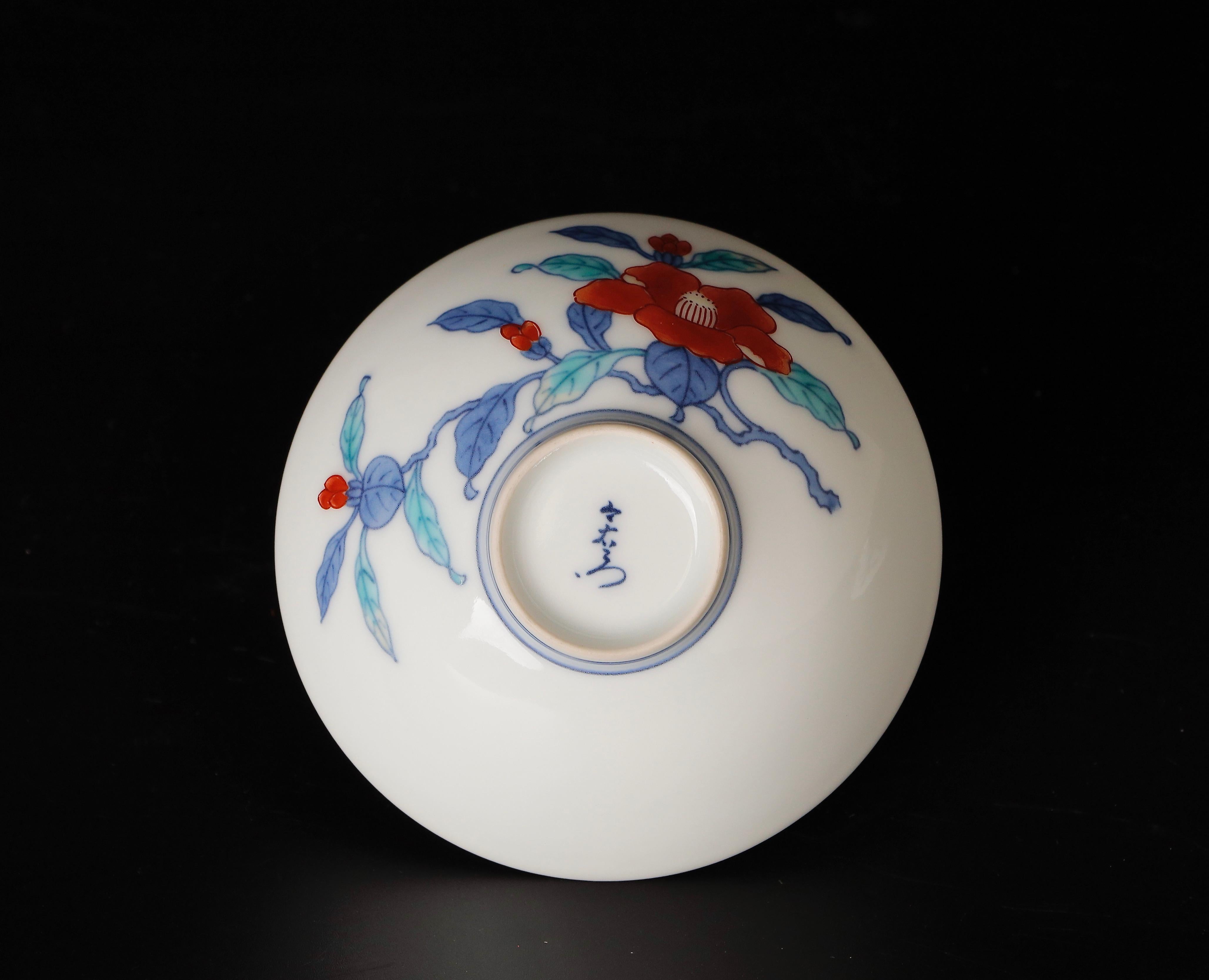Imaemon Chawan Bowl with Signed Box For Sale 1