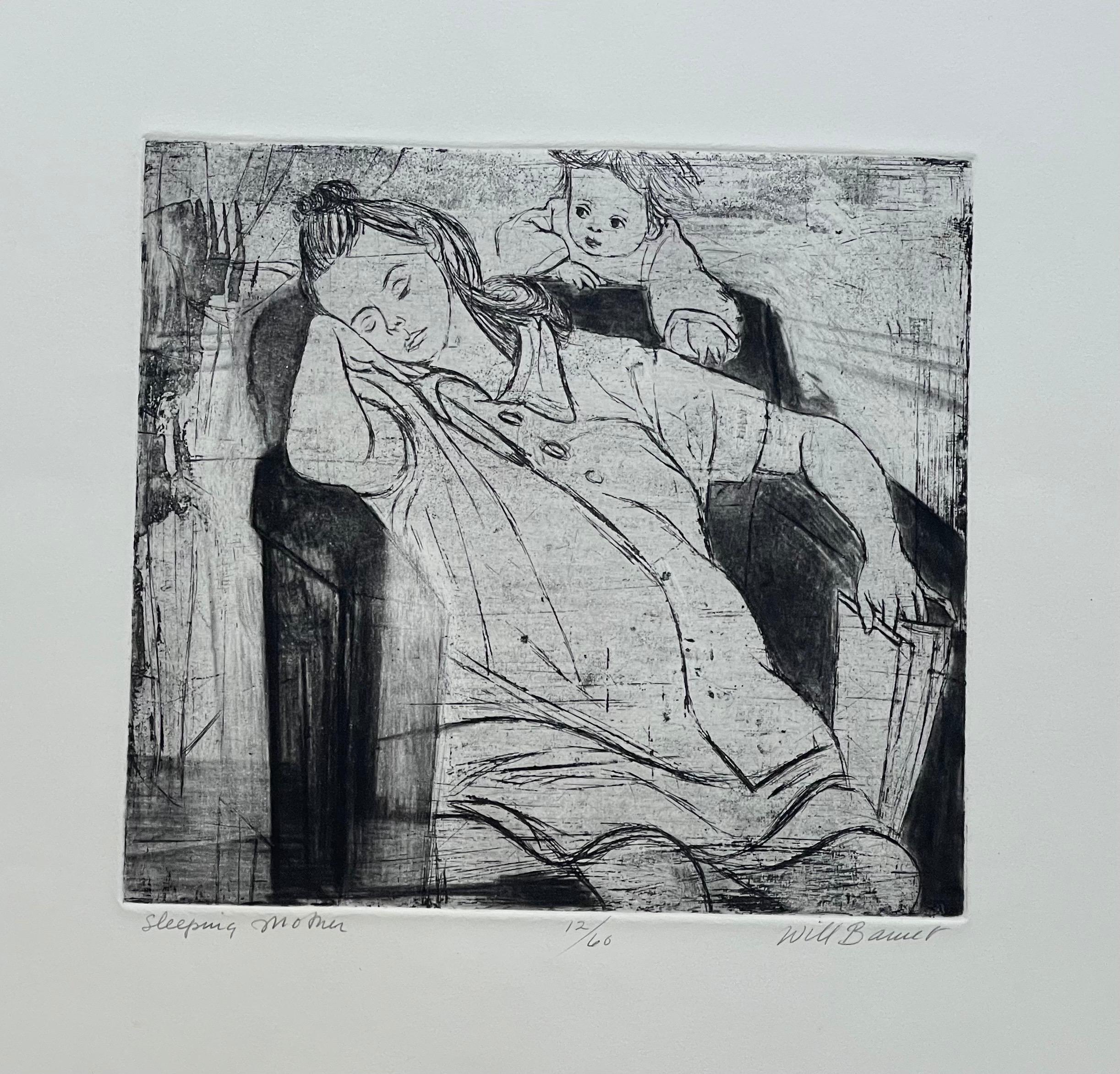 American Images of Children Etching Entitled 