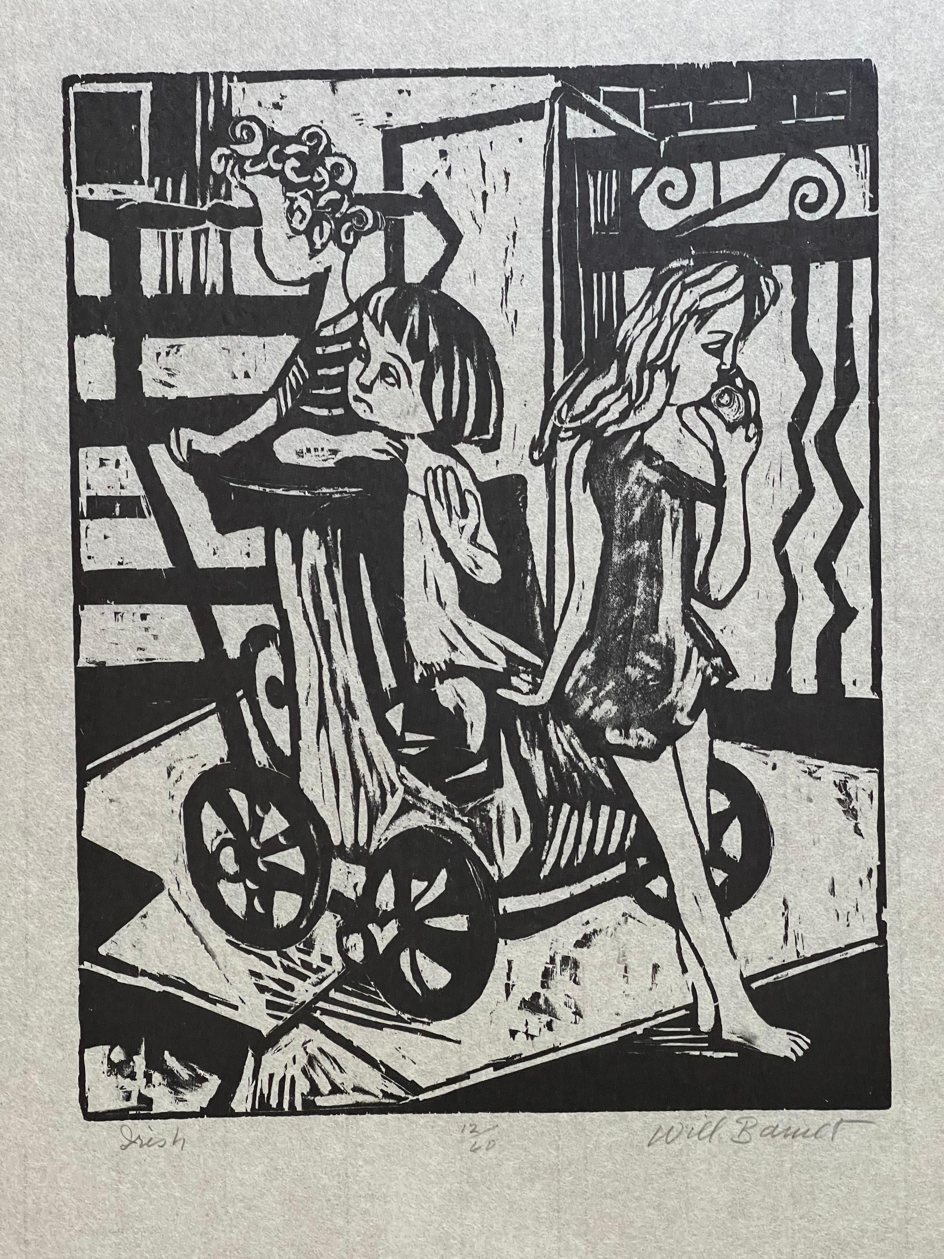 Images of Children Woodcut Entitled 