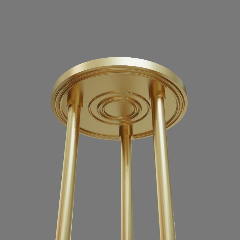 European Imagin Calatia Pendant in Brushed Brass and Porcelain For Sale