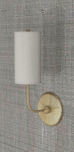 Imagin Classic Wall Light 1 in Brushed Brass and Fabric Shade