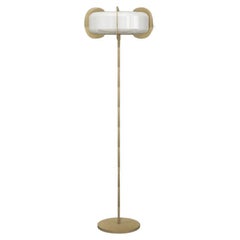 Imagin Contemporary Deco Floor Lamp in Brushed Brass and Opal Glass