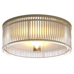 Imagin Contemporary Flush Mount in Brushed Brass and Ribbed Glass