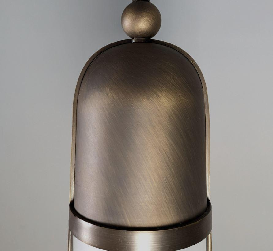 Contemporary Imagin Deco Wall Light in Antique Bronze, Antique Brass and Frosted Glass For Sale
