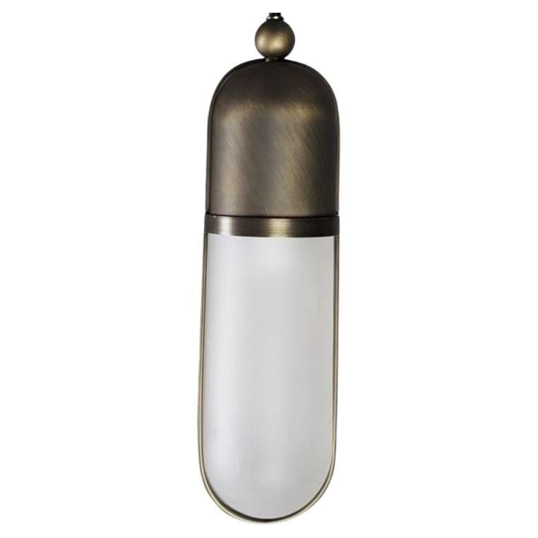 Imagin Deco Wall Light in Antique Bronze, Antique Brass and Frosted Glass For Sale