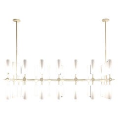 Imagin Duo Chandelier 2 in Brushed Brass and Opal Glass