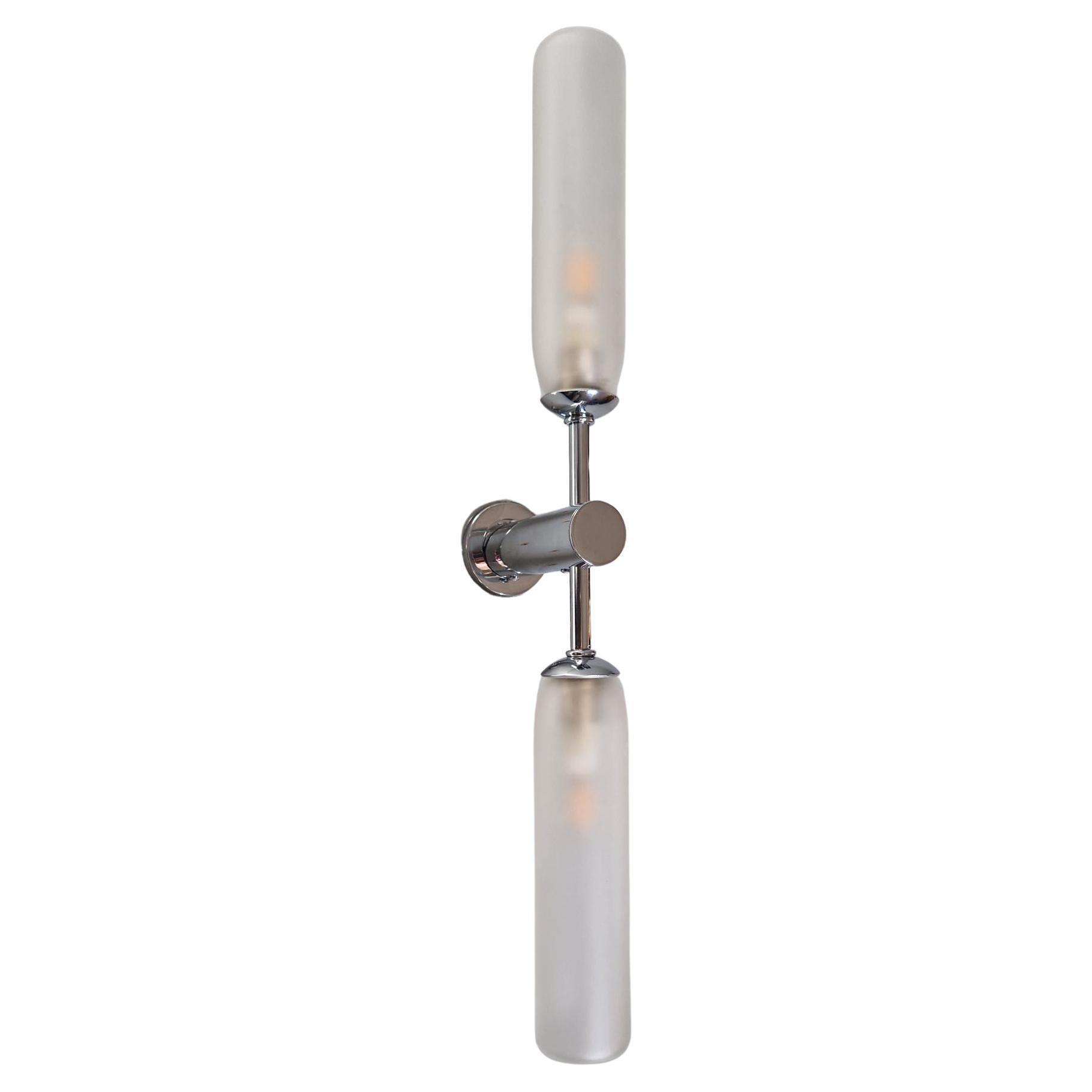 Imagin Duo Wall Light 2 in Opal Glass and Brushed Brass For Sale