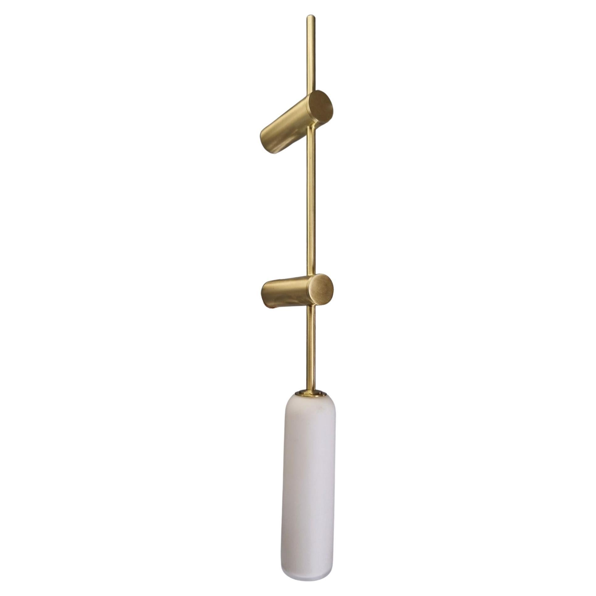 Imagin Duo Wall Light in Brushed Brass and Opal Glass For Sale