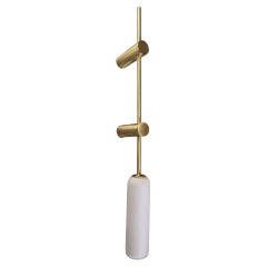 Imagin Duo Wall Light in Brushed Brass and Opal Glass