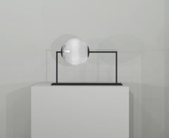 Imagin Globe Table Lamp 2 in Matt Black and Ribbed Glass