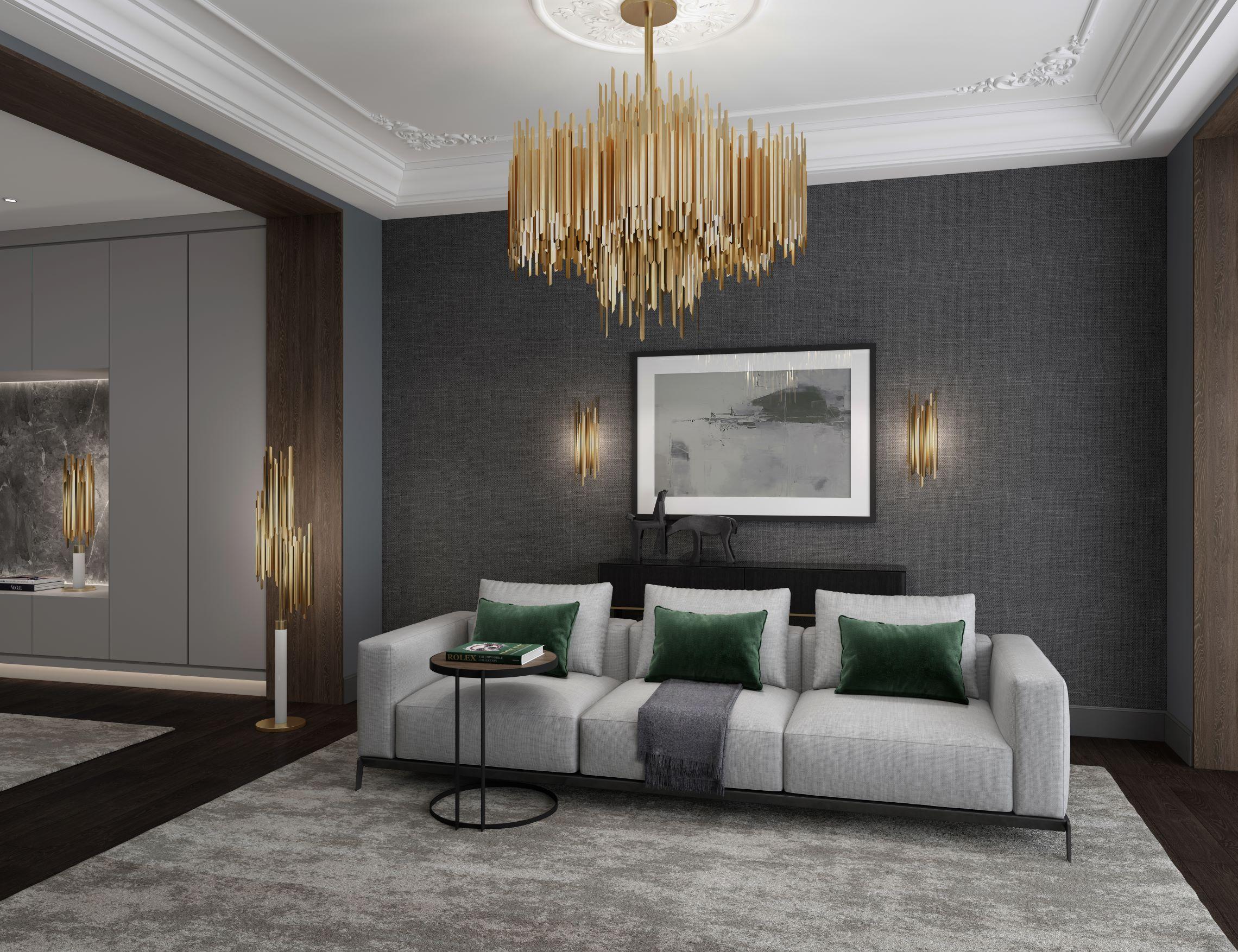 This chandelier is part of a visionary collection that uses the exceptional qualities of brass and the fascinating formation of ice shards to create a chic and unusual collection of lighting perfect for giving an exclusive feel to any