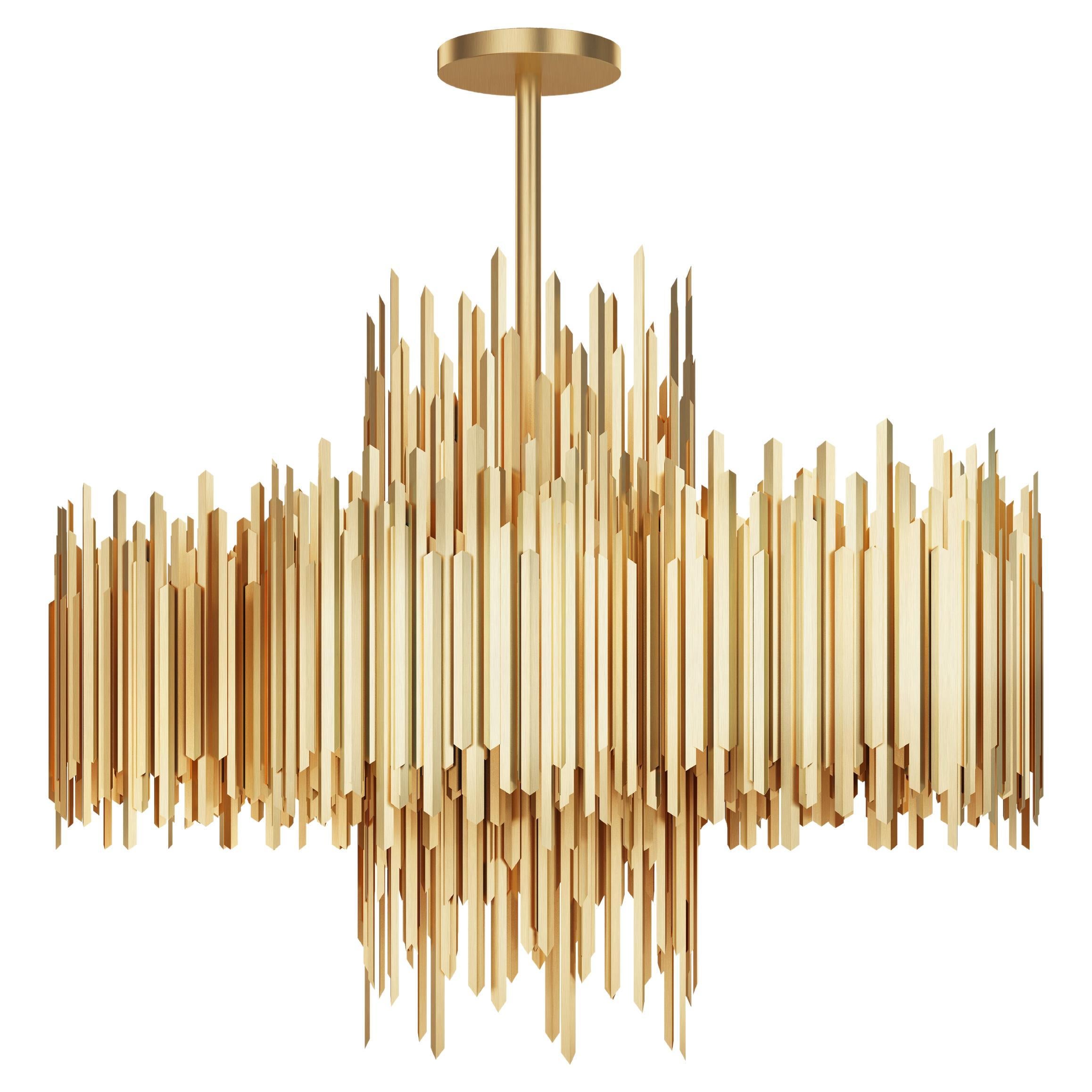 Brushed Brass Meander Chandelier For Sale at 1stDibs meander
