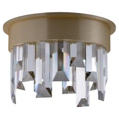 Imagin Luxurious Brushed Brass and Crystal Glass Flush Mount