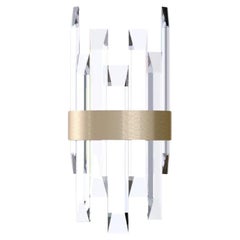 Imagin Luxurious Brushed Brass and Crystal Glass Wall Light