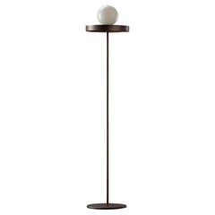 Lampadaire minimaliste Imagin en bronze et verre opale