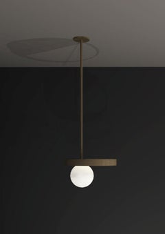 Imagin Minimal Pendant in Bronze with Frosted Glass Globe