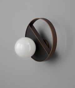 Imagin Minimal Wall Light in Bronze and Opal Glass