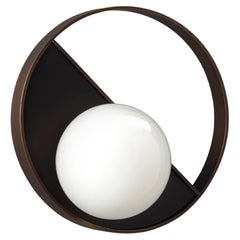Imagin Minimal Wall Light in Bronze and Opal Glass