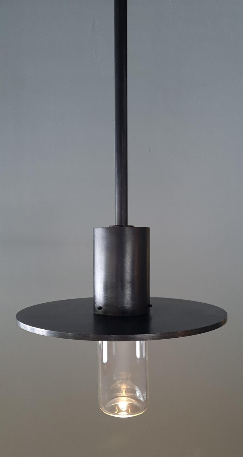 Contemporary IMAGIN Orbis Pendant in Blackened Bronze Finish For Sale