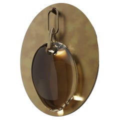 Imagin Pebble Wall Sconce in Antique Brass and Glass