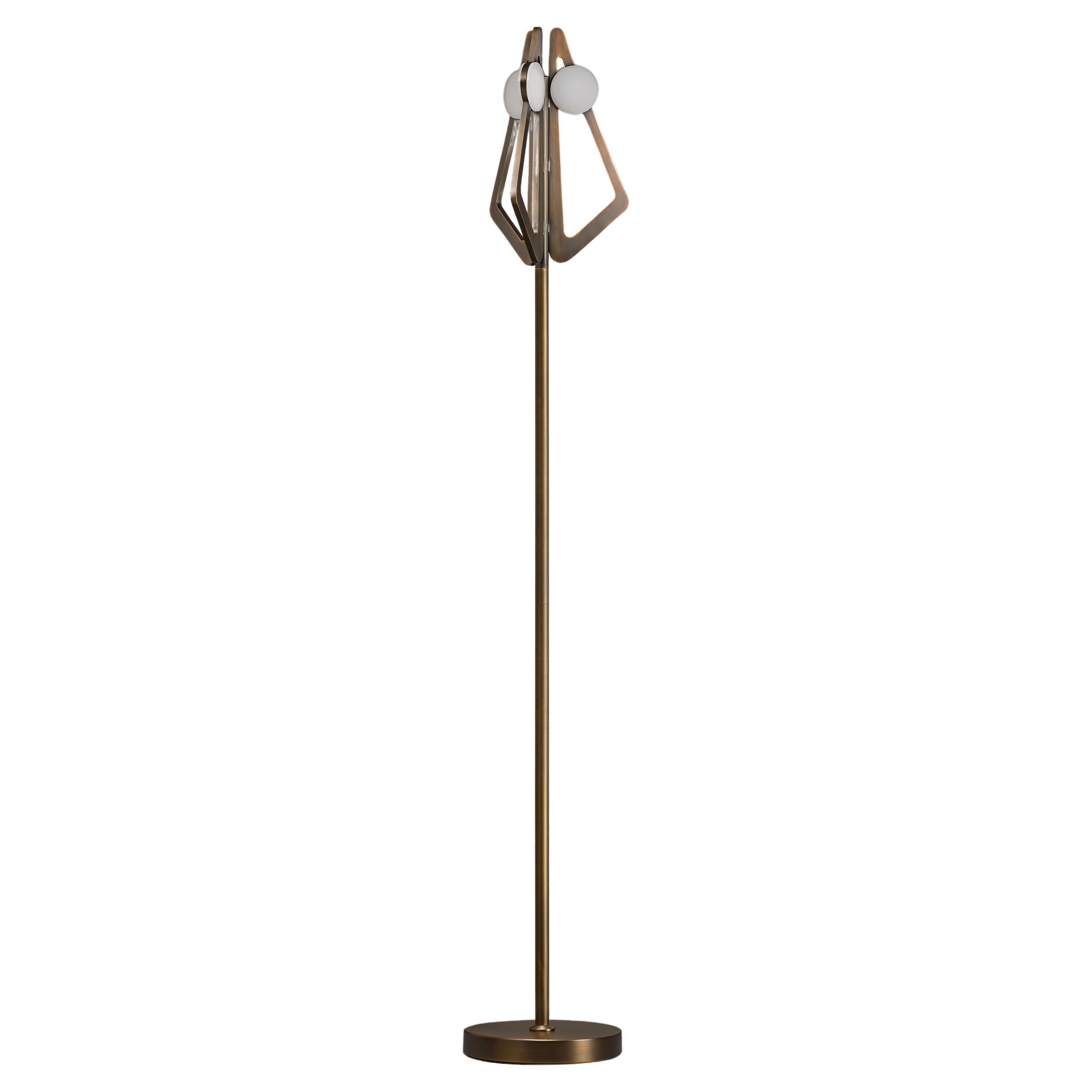 Imagin Truss Floor Lamp in Dark Bronze For Sale