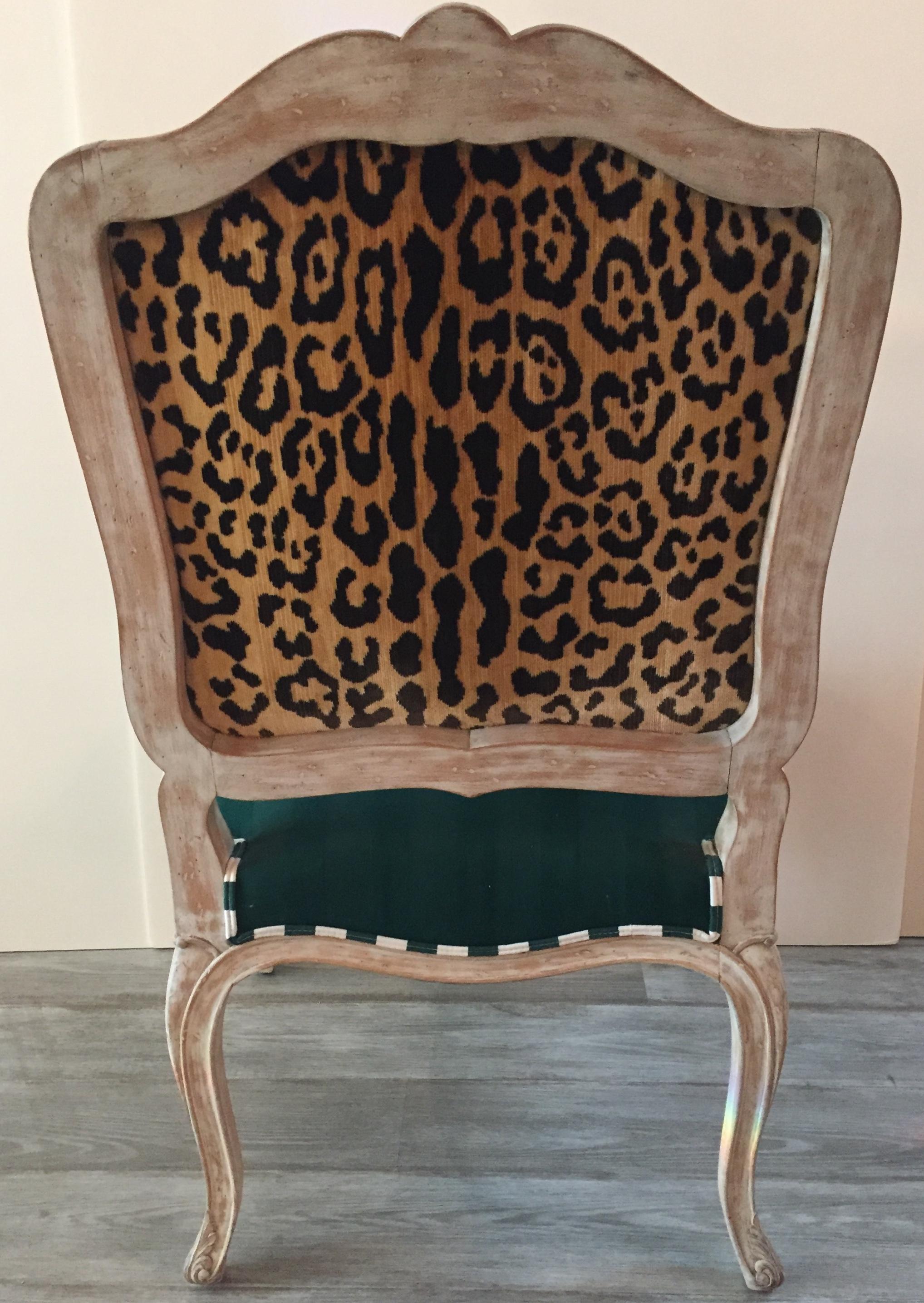 Imaginatively Upholstered Pair of French Style Bergère Club Chairs In Excellent Condition In Hopewell, NJ