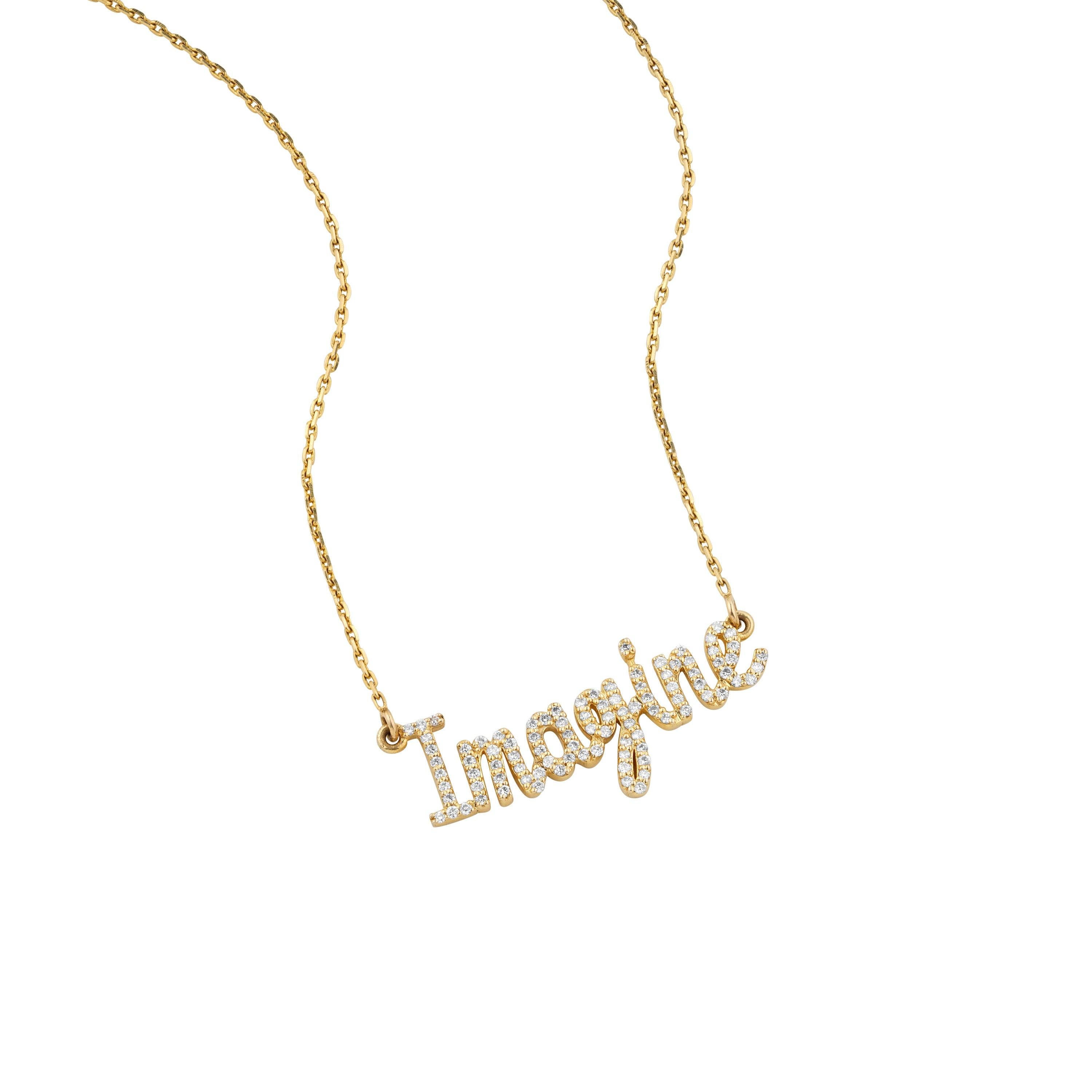 Collar de Diamantes Imagine en Oro Macizo de 14kt (Certificado) Corte redondo en venta