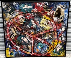 Beatles 'Imagine Peace' Monumental Mixed Media Painting, Circa 1970